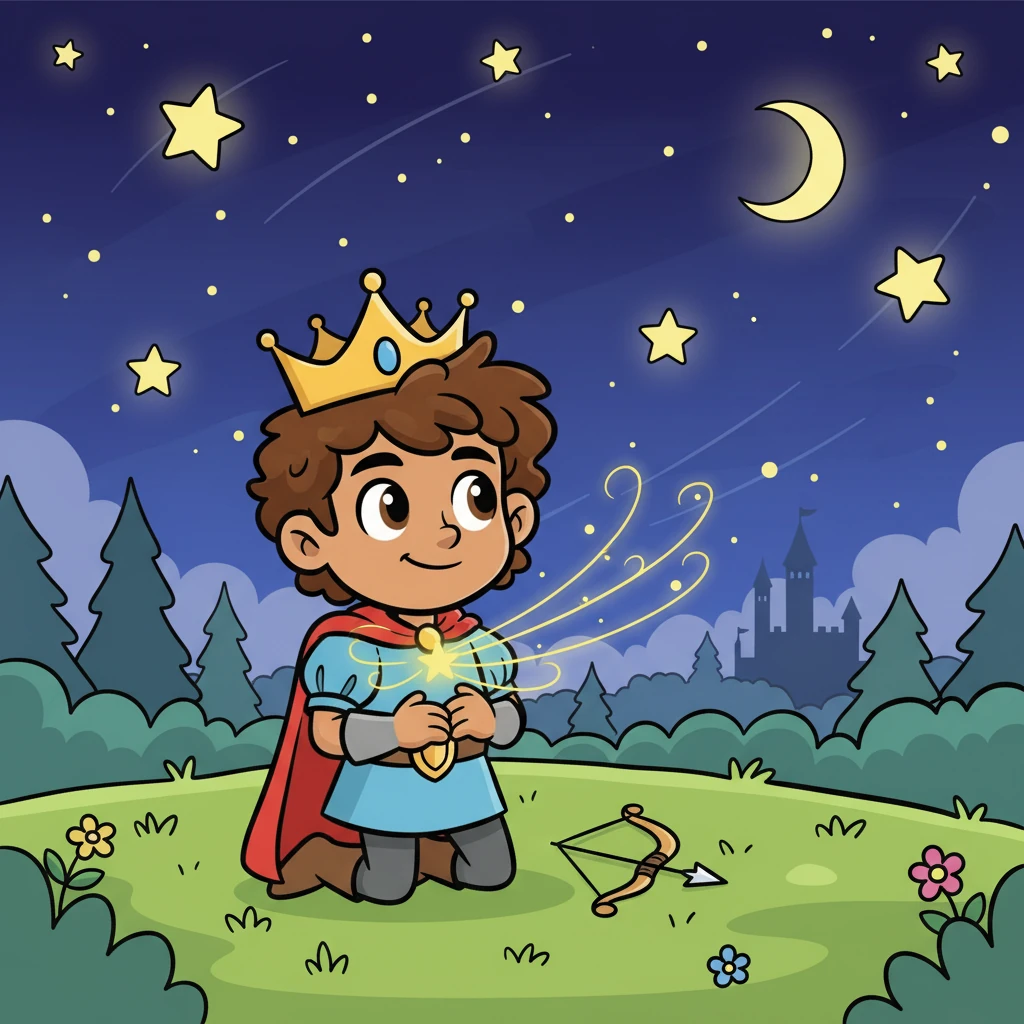 Under the starry night, Arjuna reflected on his lessons. He vowed to always be brave, focused, and kind. From that day forward, Arjuna lived by these principles, growing into the great warrior the world remembers, inspiring everyone around him.