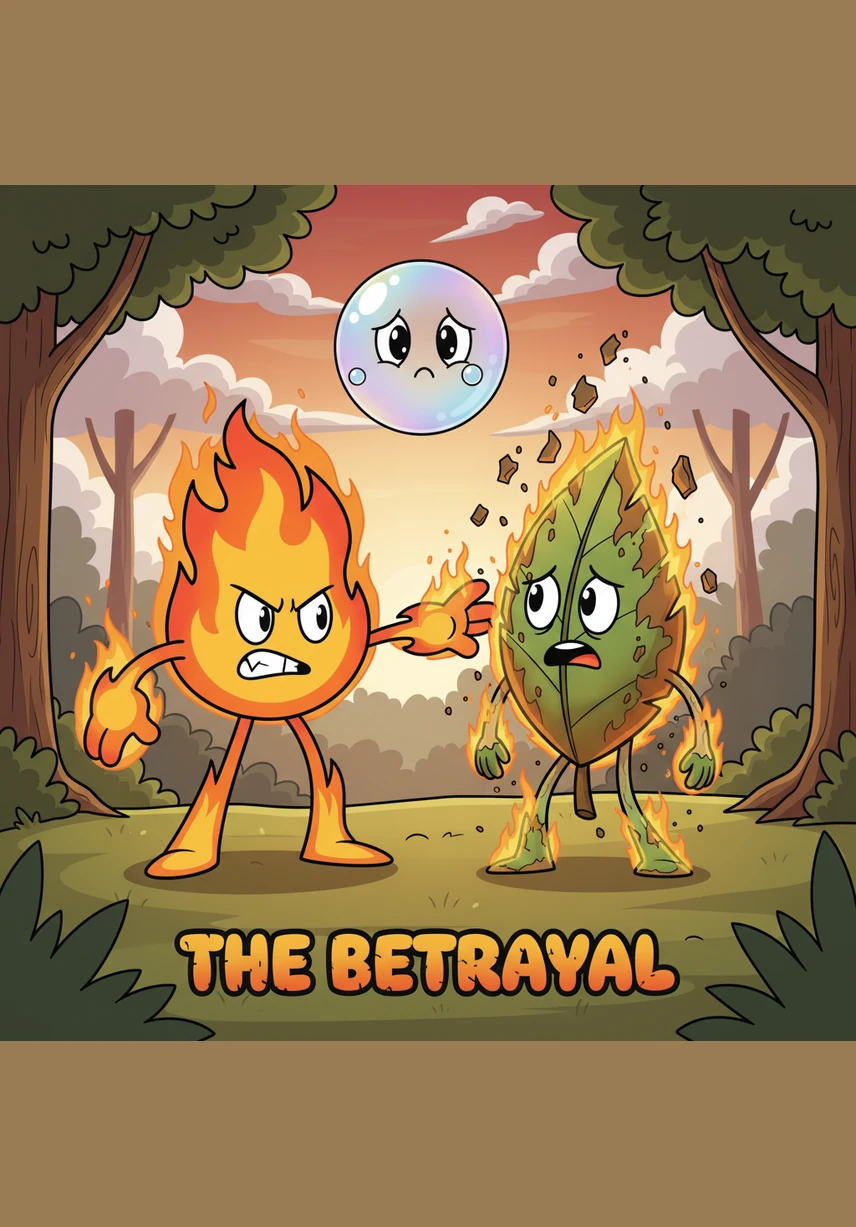 The path is blocked by a wide, deep canyon that requires quick thinking and cooperation to cross. Firey and Leafy look at each other, realizing that they must trust one another if they want to reach the other side safely.