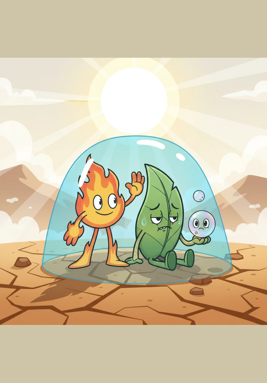 The sun beats down on a complex logic puzzle made of giant colorful blocks that need to be arranged in a specific pattern. The objects huddle together, sharing ideas and pointing at the pieces as they work against the ticking clock.