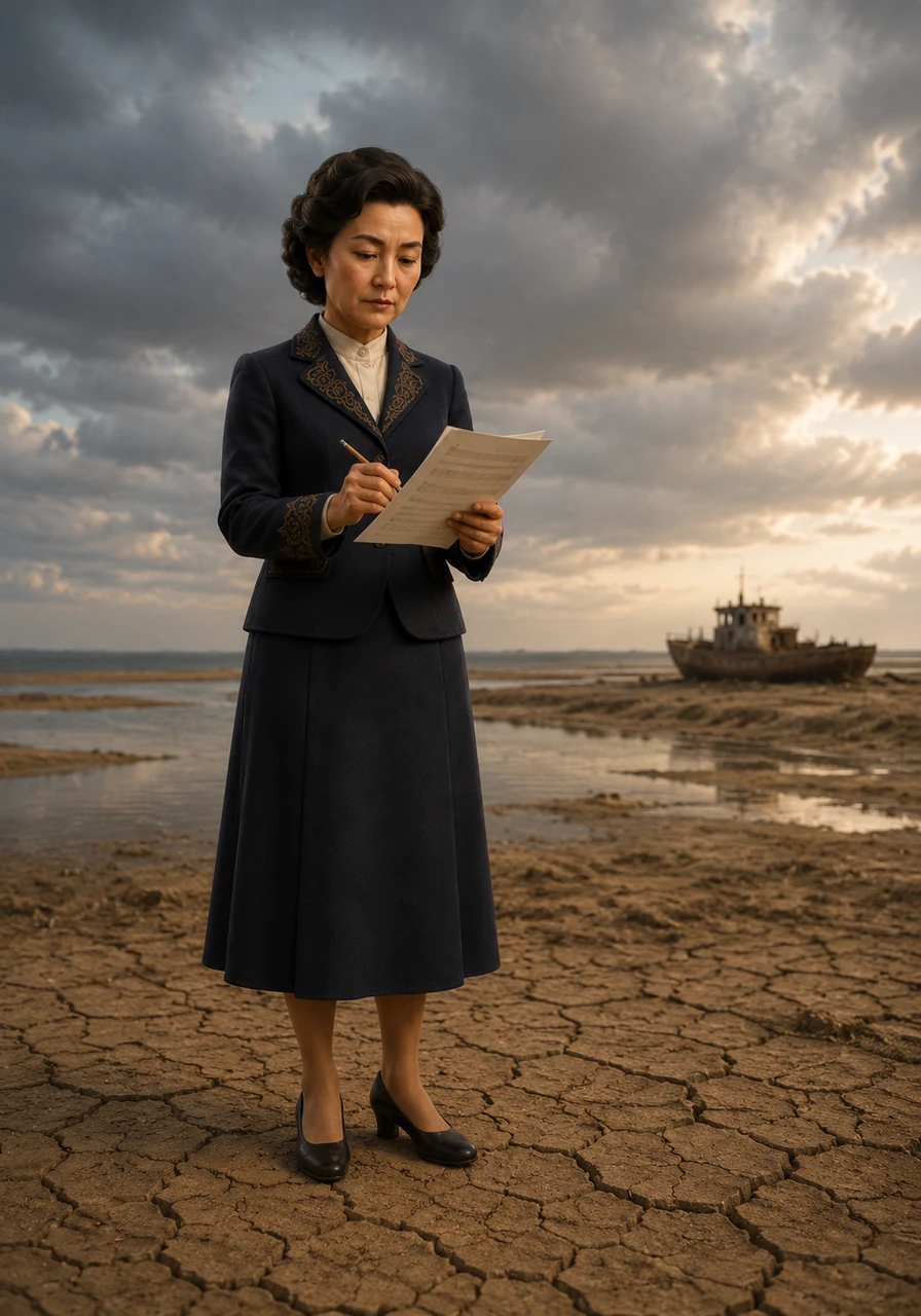Beyond the concert hall, Gaziza uses her voice to speak for the earth and its people, composing works that reflect the social struggles of her time. In her moving piece Aral Truth, she captures the tragic beauty and fading whispers of the shrinking Aral Sea. Through her music, she becomes an early advocate for the environment, turning ecological pain into a hauntingly beautiful call for awareness.
