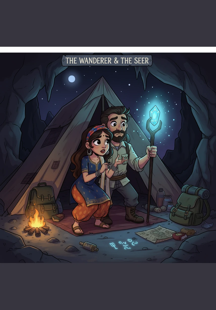 Moments later, they found themselves sharing the small, dry space under the awning, the air thick with the scent of rain and wet pavement. Reyansh broke the silence with a joke about his terrible timing, and Pushti couldn't help but laugh, feeling an instant, magnetic pull toward the charming stranger.