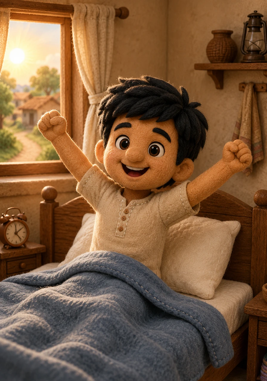Mehul was a bright and hardworking boy who lived in a peaceful little village. Every morning, long before the sun climbed high into the sky, he would wake up with a smile, ready to embrace the day ahead.