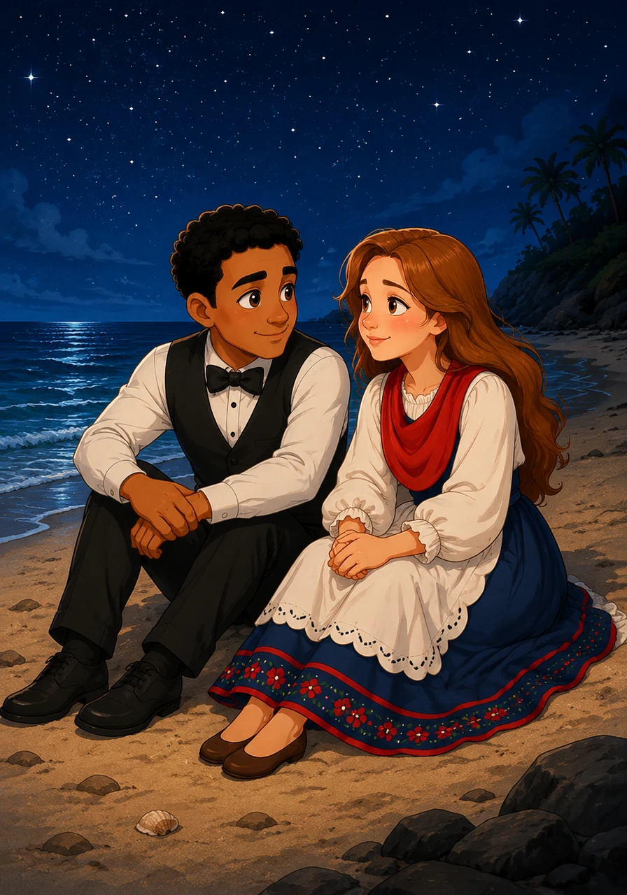 Under a canopy of stars on a quiet beach, they sit together on the sand and let the sound of the waves wash away their remaining defenses. They speak of their deepest fears and wildest dreams, breaking down every barrier until their hearts are completely open to one another.