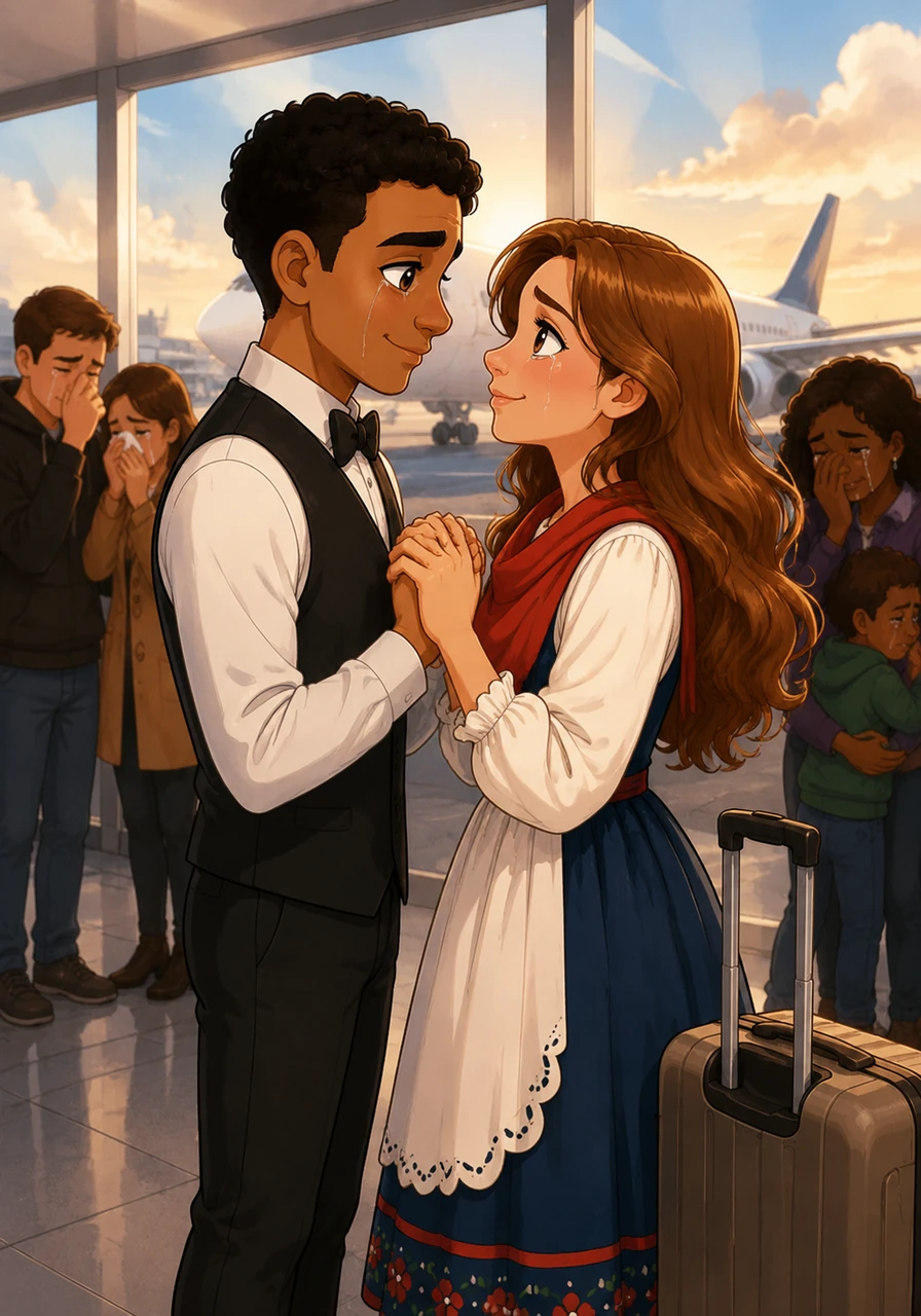 The time comes for Zuzanna to return to Poland, and though the airport is filled with tears, their spirits remain unbroken. They share a final, firm promise that this is only a chapter ending, for a love this strong will always find its way back across the sea.