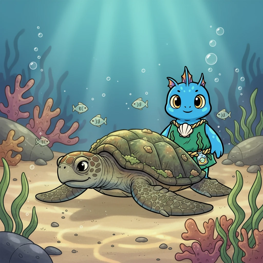 Ein alter Schildkröte trieb vorbei, ihre Schale vom Alter abgenutzt. "Warum so schwer, junger Freund?" fragte sie. "Meine Freunde zweifeln an mir. Sogar das Orakel wurde getäuscht." Die Schildkröte brummte: "Wahrheit ist Erinnerung. Sie kann nicht gelöscht werden. Behalte sie, auch wenn andere sie vergessen."