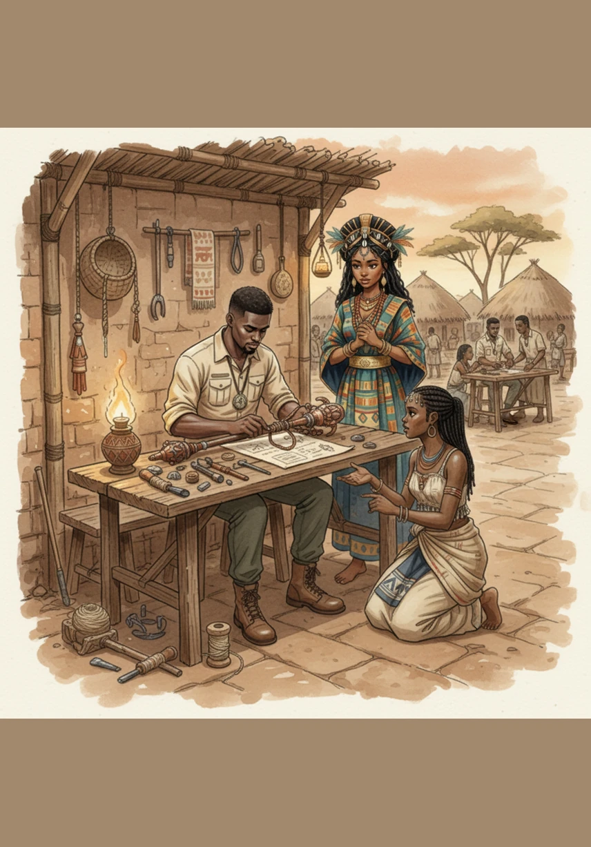 Mocked for his lack of combat skills, Rooney is assigned to clean the village's rusted tools and weapons. Using his innate engineering instincts, he begins to sharpen blades and fix irrigation leaks with a precision the villagers have never seen before.