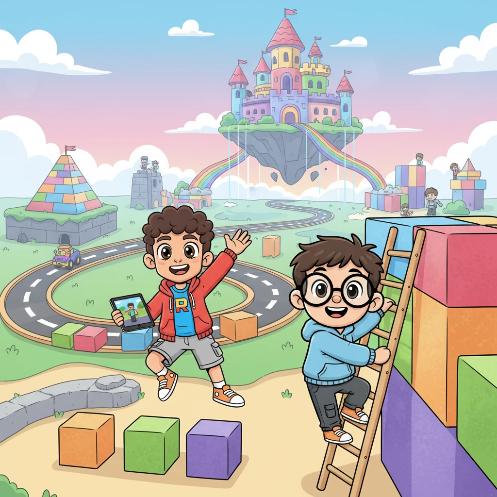 El mundo de Roblox se llenó de vida y color. Niños de todas partes construían, jugaban y exploraban juntos. Había castillos flotantes, carreras de obstáculos y misterios por resolver, ¡un sinfín de posibilidades!