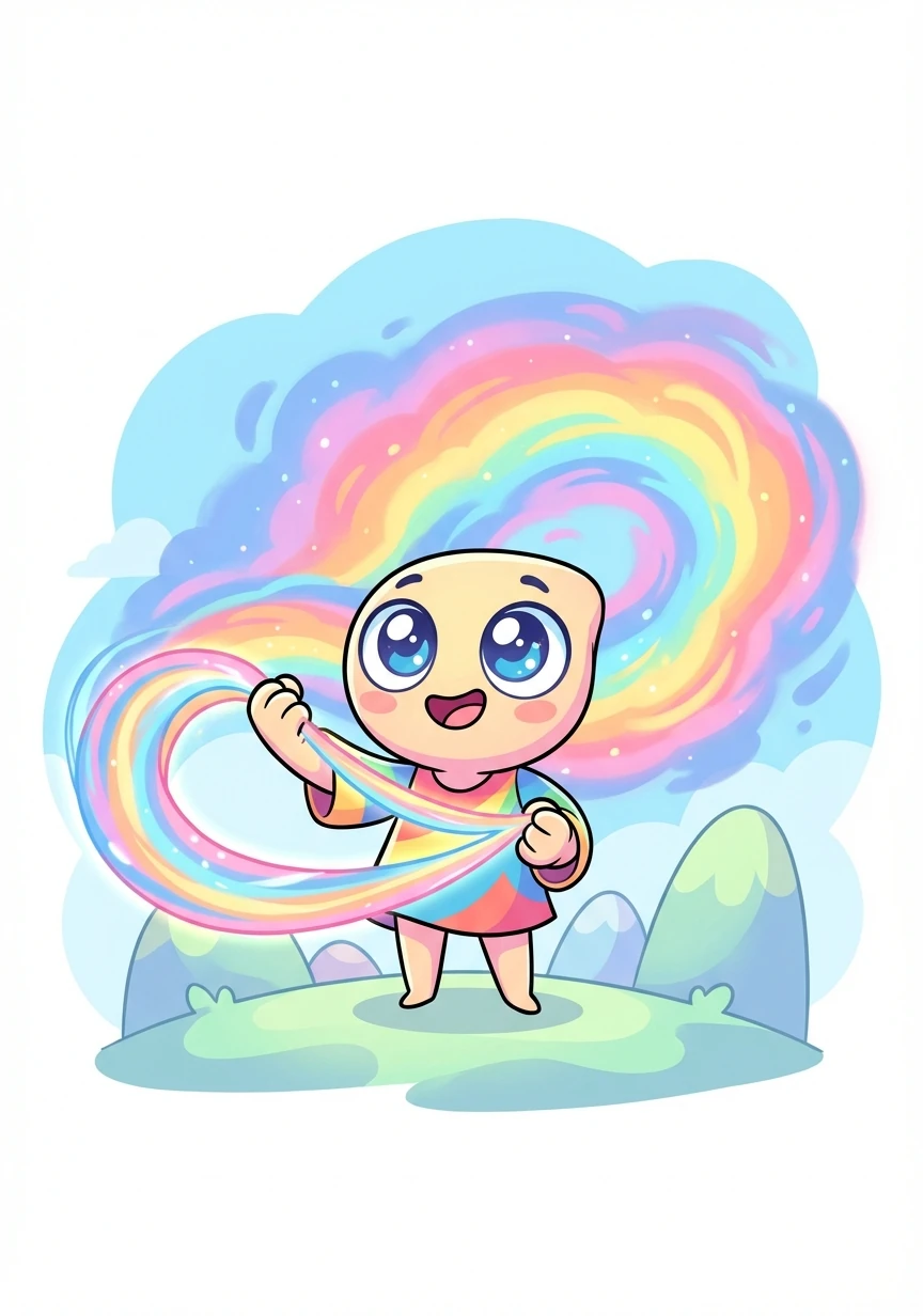 Lumina began to spin the thread, pulling it and stretching it into a vast, swirling nebula of colors.