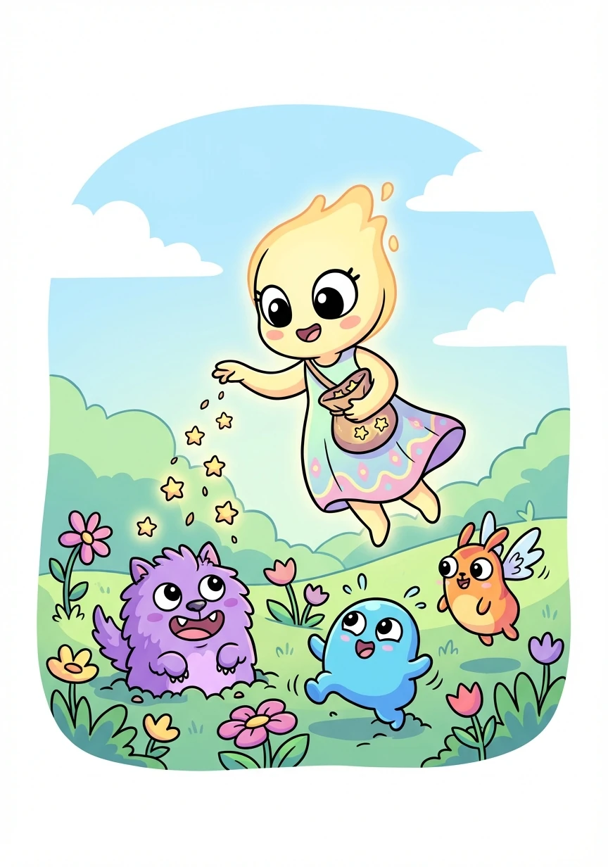 Lumina sprinkled seeds of wonder across the lands, and from them sprang forth creatures of all shapes and sizes.
