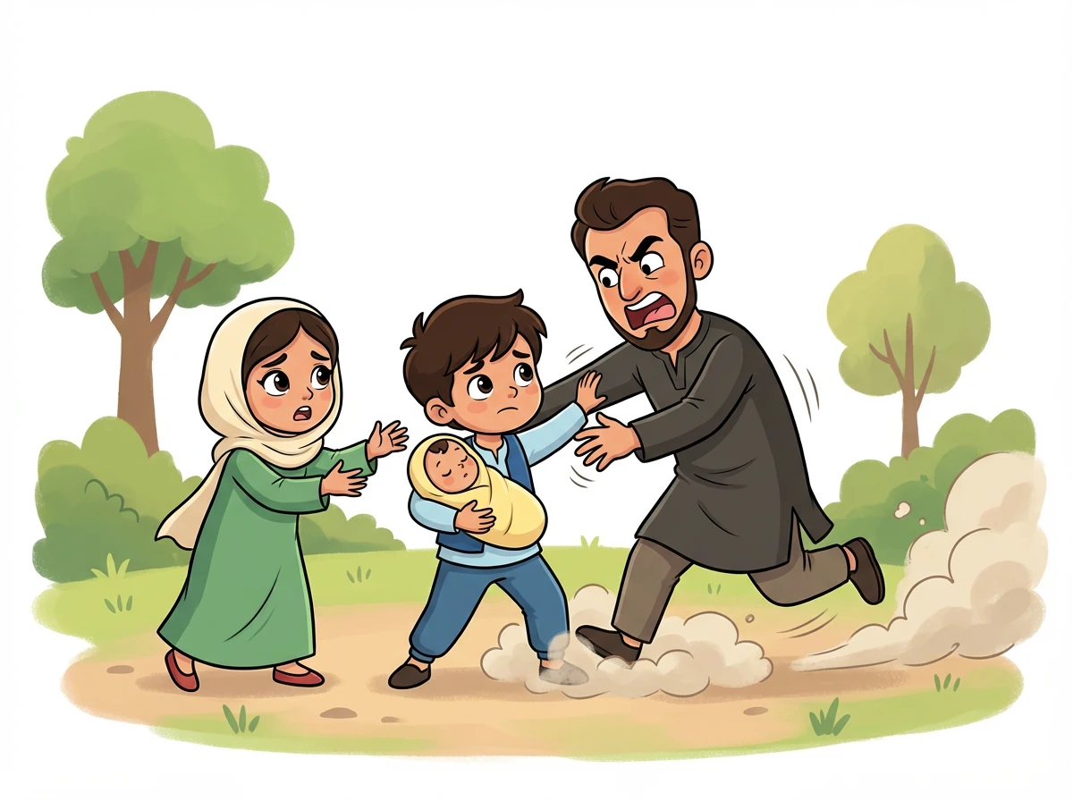 Lelaki itu marah dan enggan mendengar kata-kata Amani. Zayd dengan berani menghalang lelaki itu daripada meneruskan perbuatannya. Mereka bergelut sehingga akhirnya lelaki itu melepaskan bayi itu dan melarikan diri.