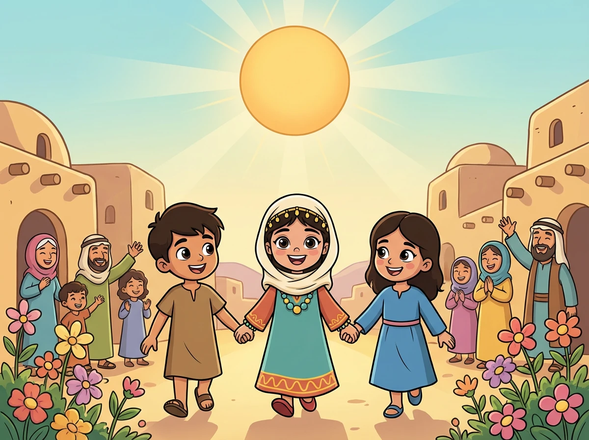 Akhirnya, cahaya kebenaran mula menyinari masyarakat Jahiliyyah. Walaupun perjalanan masih panjang, Amani, Zayd, dan Salma tahu bahawa mereka telah memainkan peranan penting dalam membawa perubahan. Mereka terus menyebarkan kasih sayang dan harapan kepada semua orang.