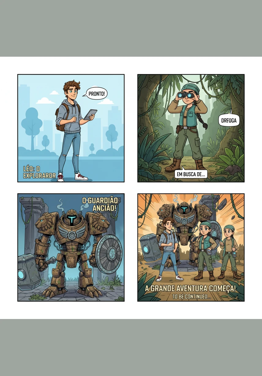 From the shadows of the corridor, the Guardian emerges, its massive metallic frame towering over the two explorers. Its eyes ignite with a piercing red light as it identifies them as unauthorized intruders, its mechanical joints clicking into a defensive stance.