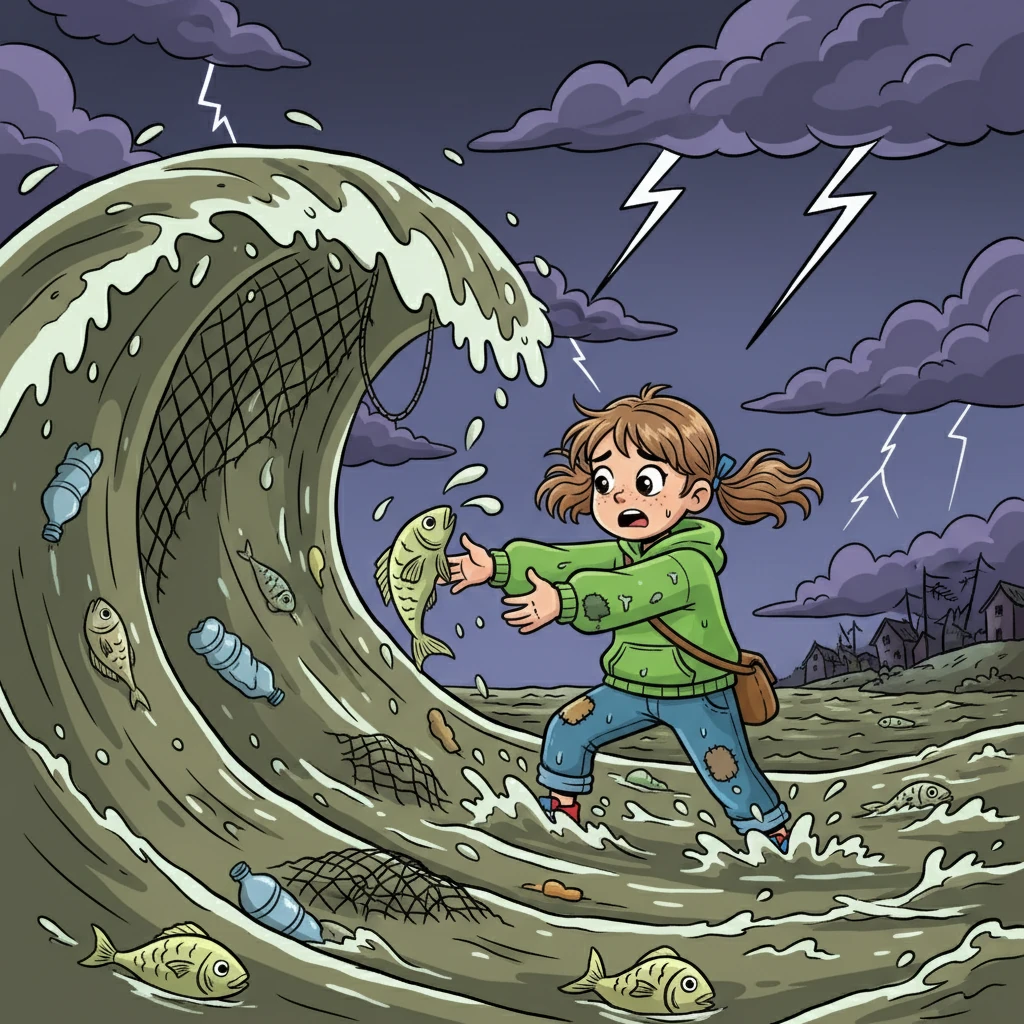 Une nuit de tempête révéla l'ampleur du désastre. Un rapport scientifique confirma l'effondrement : la zone morte était là. Les images de poissons morts et de vagues polluées firent le tour du monde, forçant les autorités à réagir.