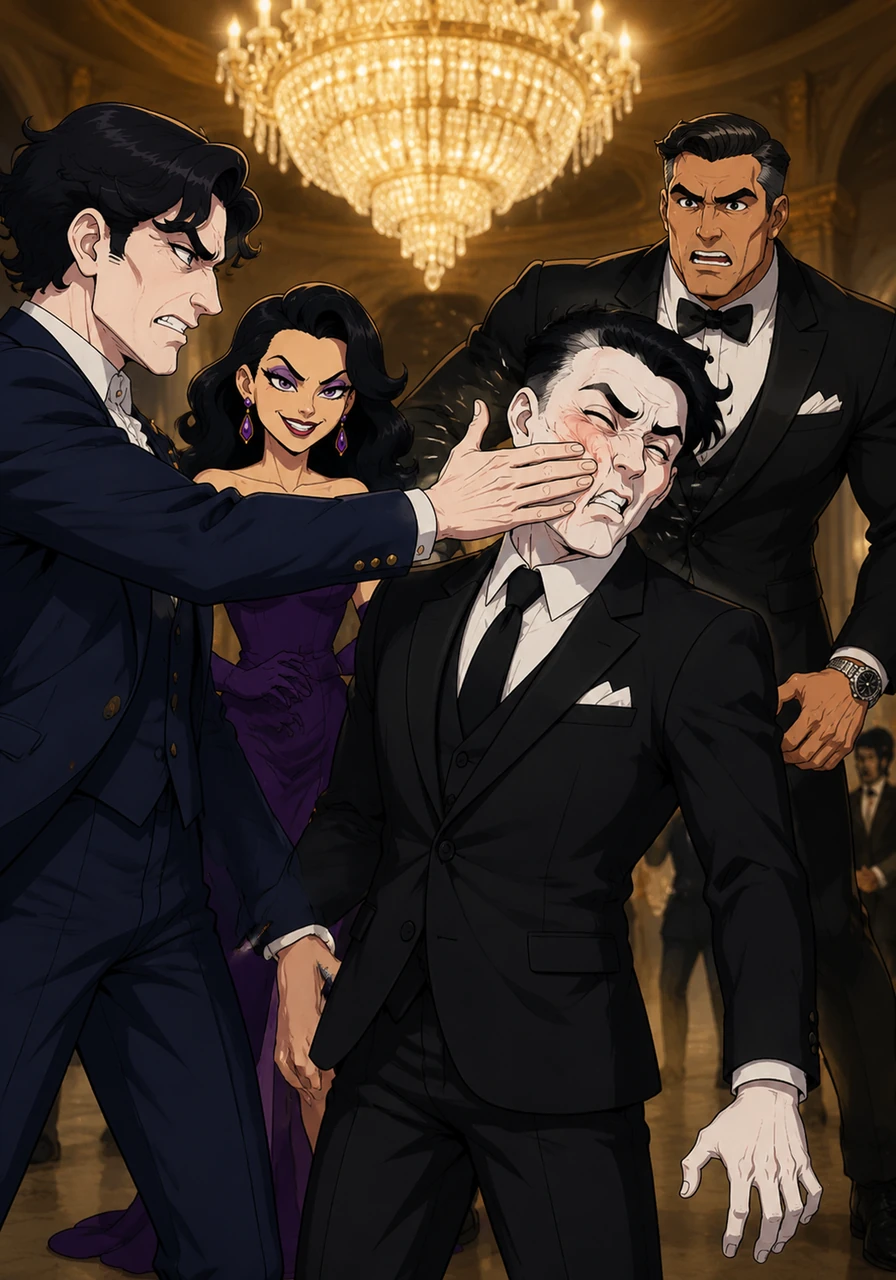 Nicky sneers at Goch and delivers a harsh slap across his face, loudly demanding who let a stray dog into the high-profile venue while Khano stands by approvingly. Suddenly, Naill steps into the brilliant chandelier light, fiercely declaring Goch as his fiancée and sending a shockwave of pale terror through Khano's face.