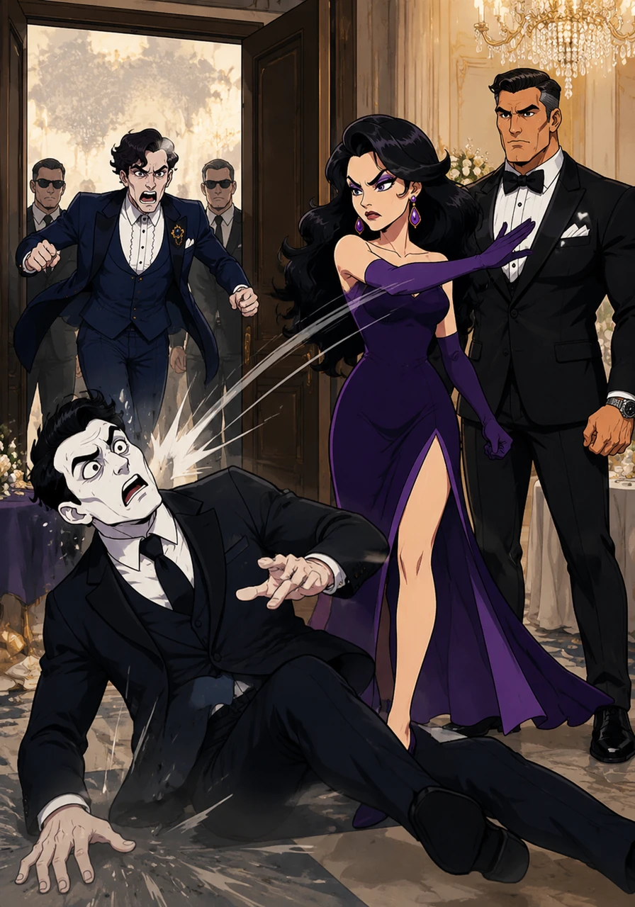 The beautiful engagement ceremony is suddenly interrupted when Khano bursts through the doors, shouting madly and threatening violence to reclaim Goch. Stepping ahead of Naill's guards, Goch delivers a powerful, definitive slap that sends Khano crashing to the floor, warning him never to show his face again.