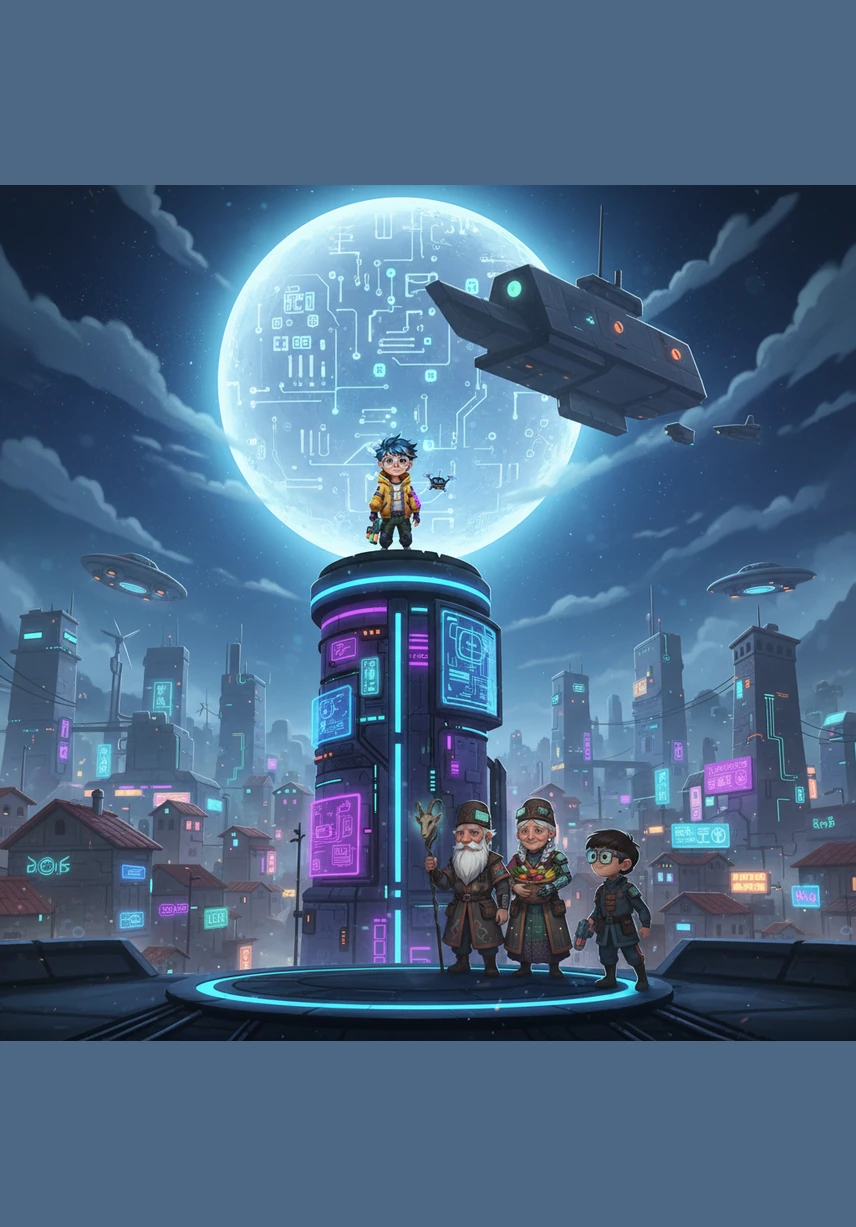 ლუკა არ შეშინებულა, ის სოფლის ყველაზე მაღალ კოშკზე ავიდა და მთელი გულით დაუკრა დამამშვიდებელი, დიდებული მელოდია. მისი მუსიკა ცას სწვდებოდა, თითქოს ეხვეწებოდა ბუნებას, რომ სიმშვიდე დაებრუნებინა.