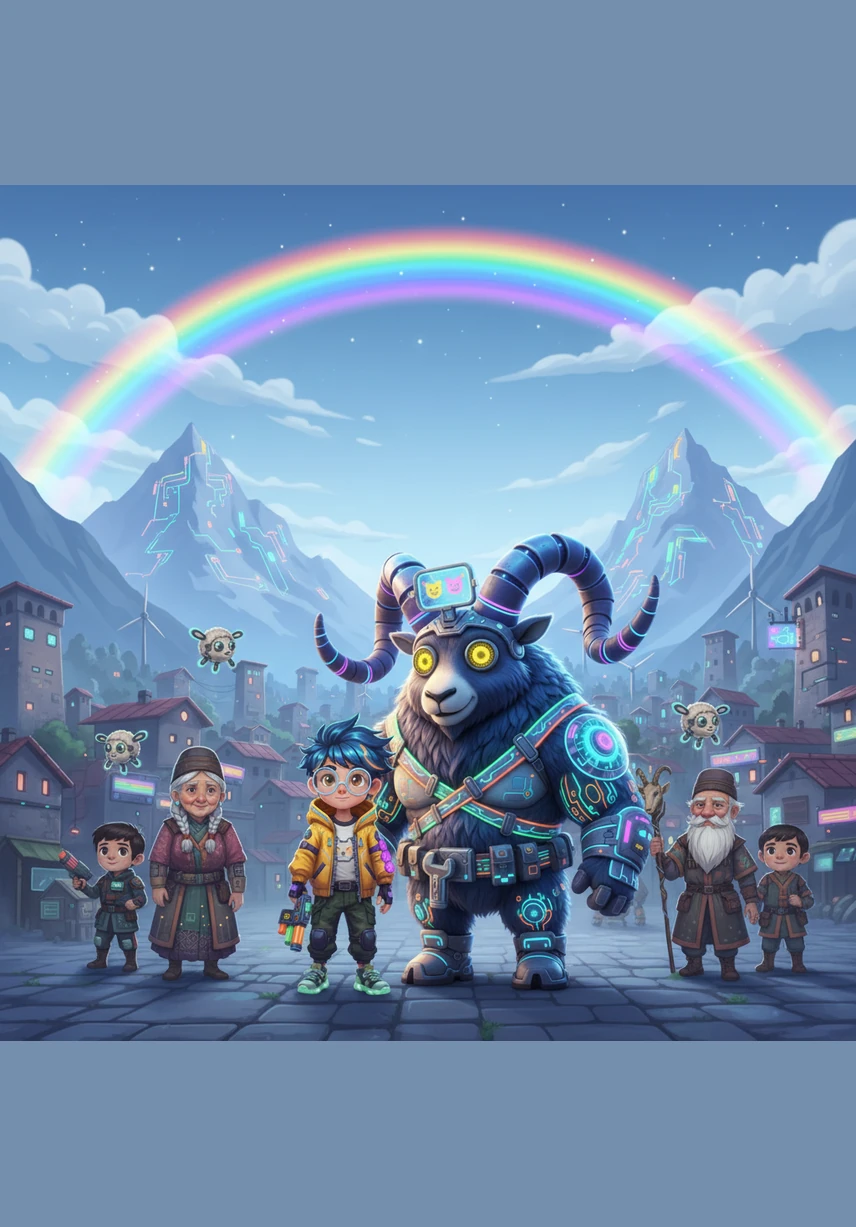 მალე მრისხანე ღრუბლები გაიფანტა და მთების თავზე ულამაზესი ორმაგი ცისარტყელა გადაიჭიმა. სოფელში ისეთი სიმშვიდე და სიწმინდე ჩამოვარდა, როგორიც მანამდე არცერთ მოხუცს არ ახსოვდა.