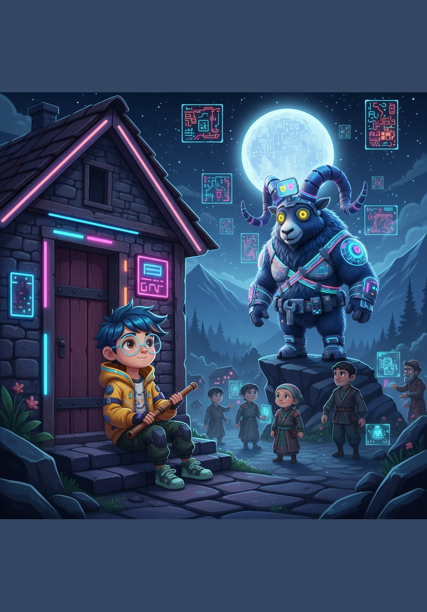 როცა ცაზე ვარსკვლავები აკაშკაშდნენ, ლუკა თავისი სახლის ზღურბლზე ჩამოჯდა და სალამური კალთაში ჩაიდო. მან იცოდა, რომ სანამ მისი მუსიკა ჟღერდა, მთები, ტყეები და მისი ხალხი ყოველთვის დაცული და ბედნიერი იქნებოდა.