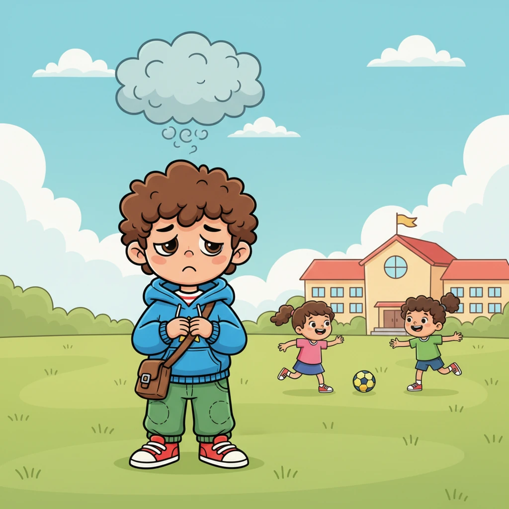 After weeks of rest, Lucas returned to school, but his once-loved game now felt scary. He watched his friends play from the sidelines, a visible cloud of fear making him hesitant to join in. Slowly, he began to pull away, preferring the quiet company of his own thoughts over the joy of the game.