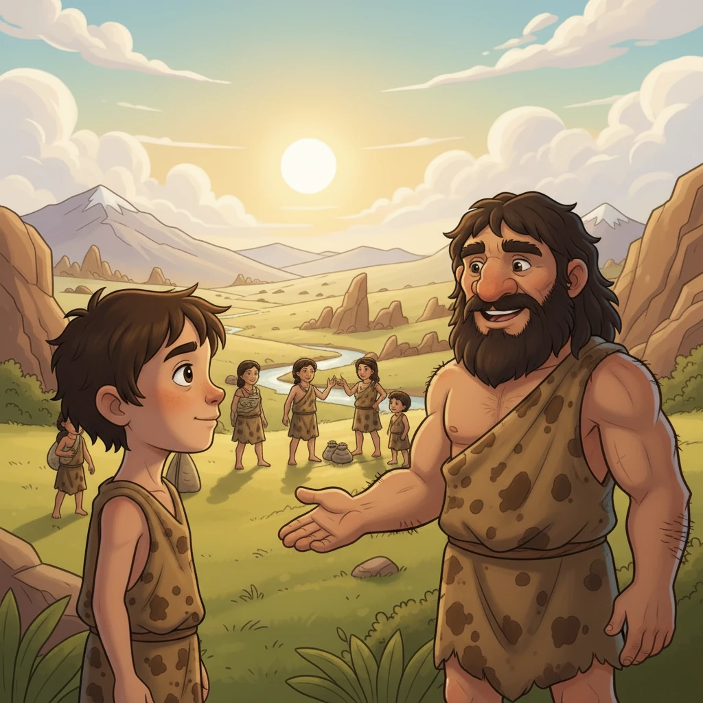 Urd trifft auf einen Neandertaler, der ihn mit freundlichen Gesten willkommen heißt. Sie tauschen sich aus, lernen voneinander und teilen ihre Erfahrungen. Urd begreift, dass auch andere Menschen wie er, nach einem besseren Leben streben.