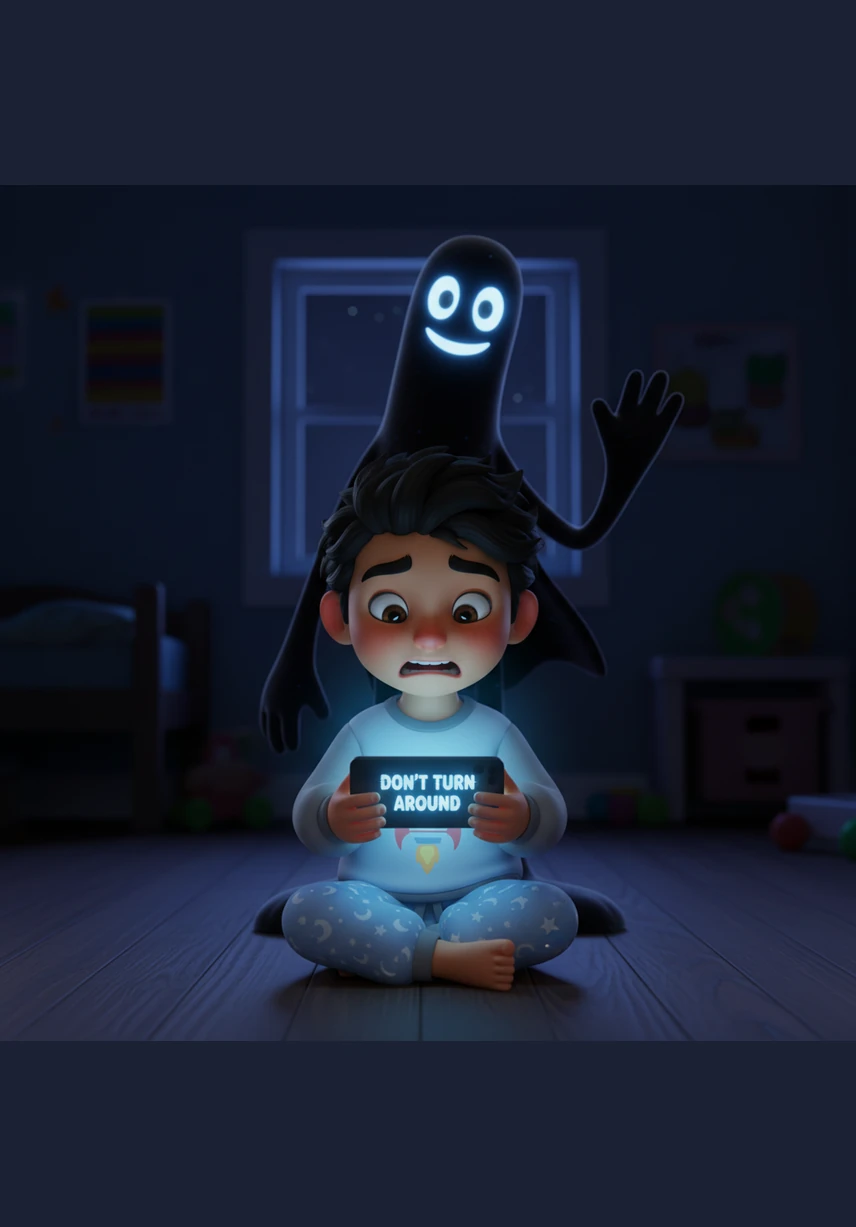 His phone buzzed again, the screen illuminating his terrified face with a ghostly blue light. The new message was even more chilling than the first, warning him with three simple, terrifying words: Don't turn around.