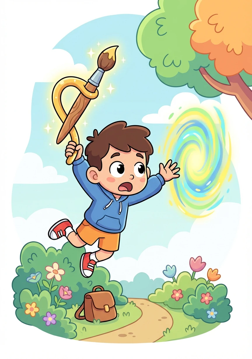 في يوم من الأيام، وجد سالم فرشاة رسم سحرية. عندما لمسها، شعر بقوة غريبة تجذبه إلى عالم آخر.