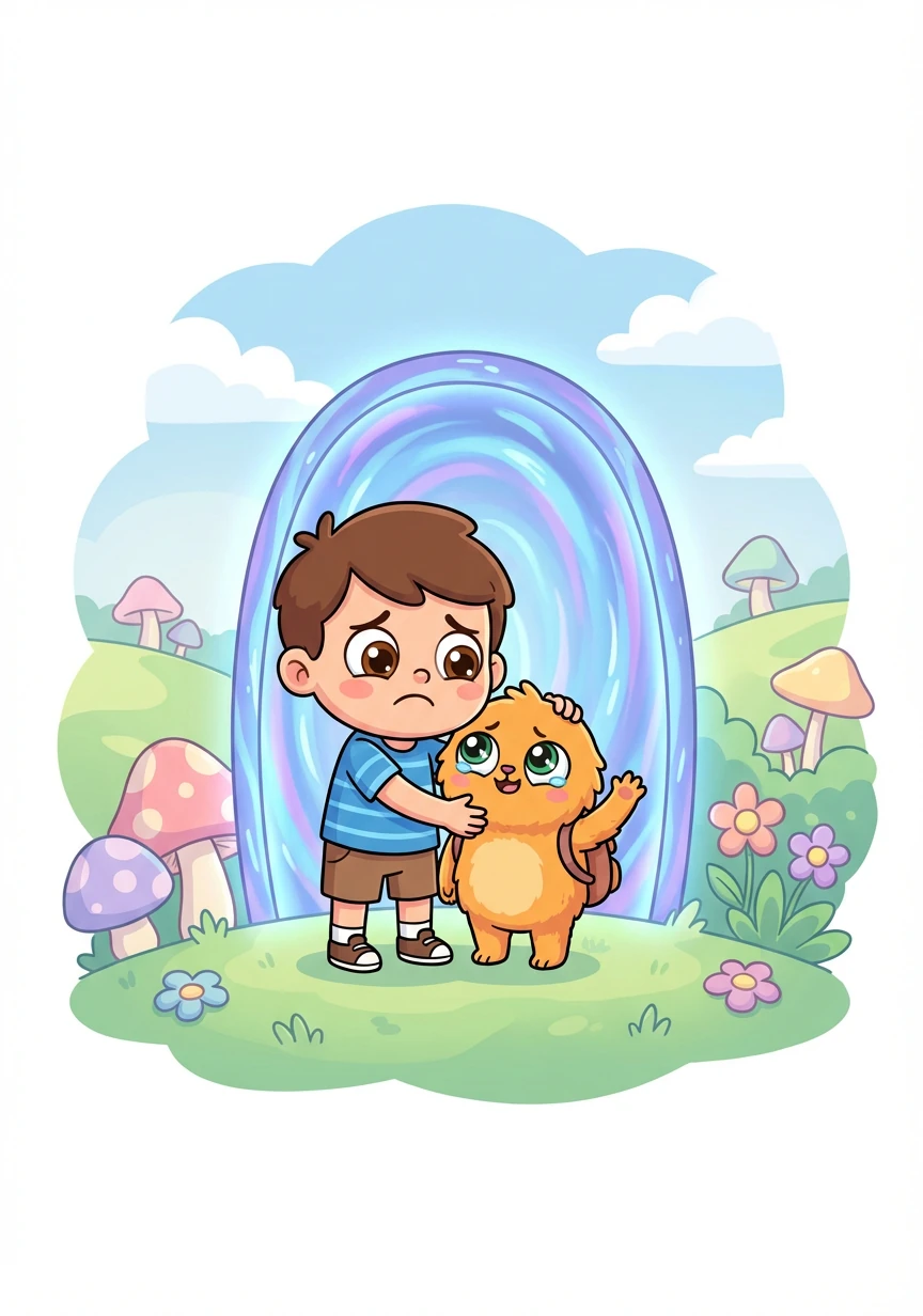 بعد الكثير من المغامرات، وصل سالم وزيزي إلى بوابة العودة إلى عالم سالم. كان عليهما أن يقولا وداعًا لبعضهما البعض.