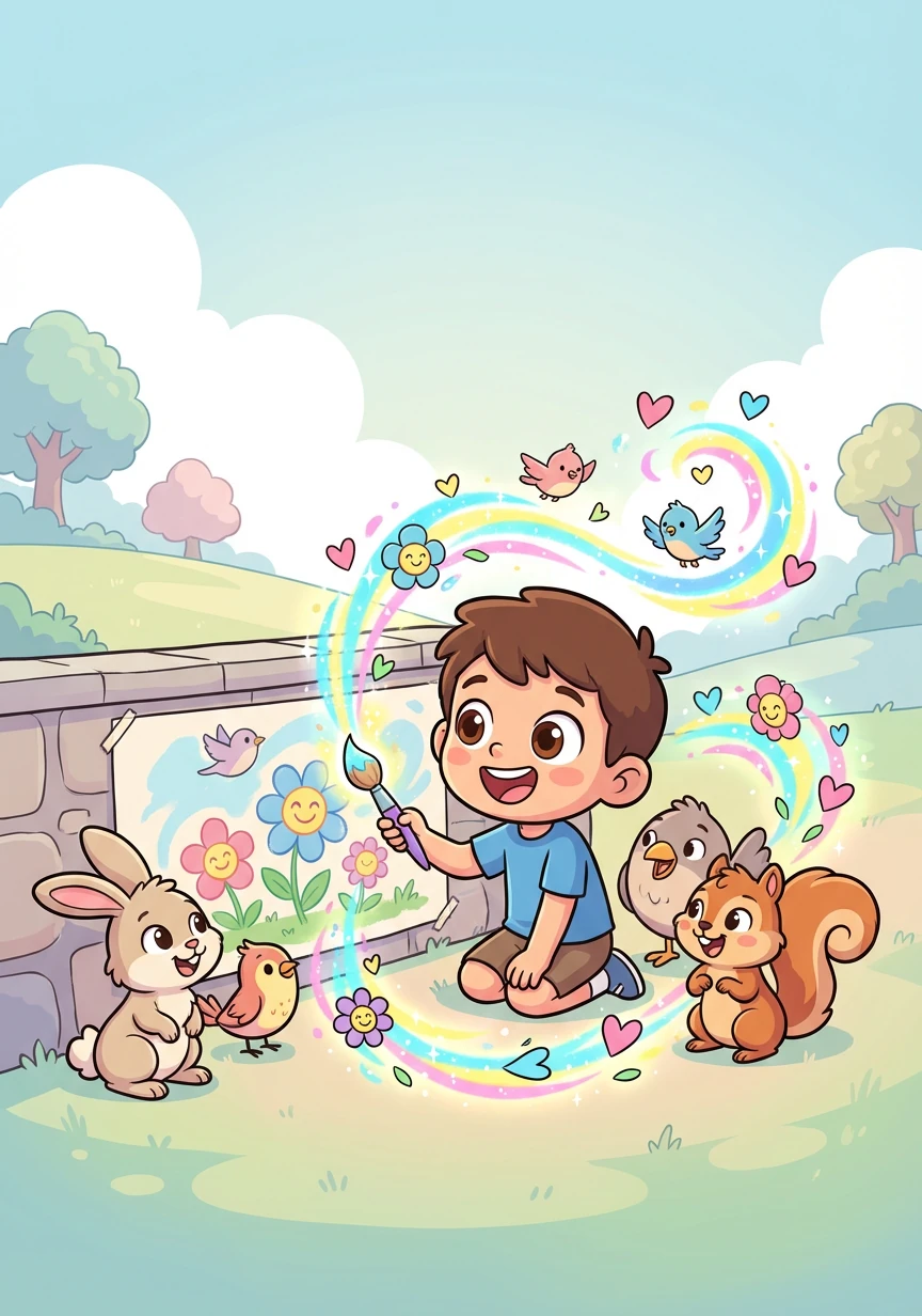 استمر سالم في الرسم، لكنه الآن كان يعرف أن الألوان تحمل قوة سحرية. كان يستخدمها لنشر الفرح والسعادة في كل مكان.