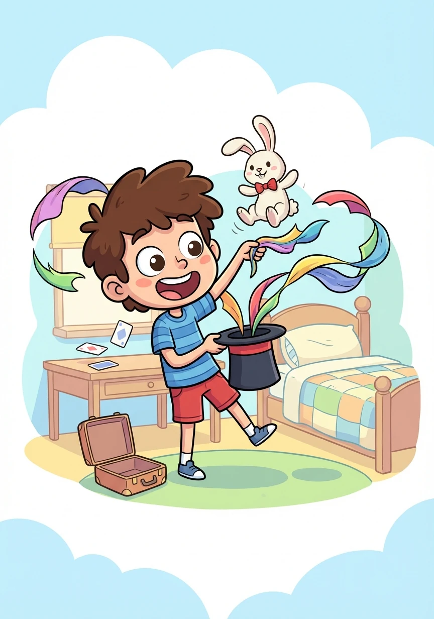 Leo was excited for his school's talent show. He had been practicing his magic tricks for weeks, eager to impress everyone.