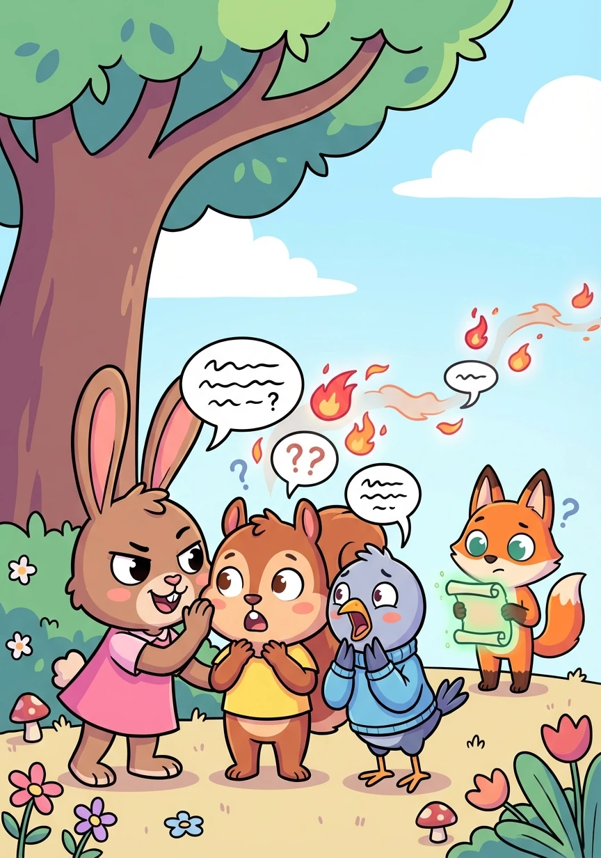 One day, Leo's girlfriend, Maya, told her friends that Leo cheated on his magic test with a secret cheat sheet. This was completely false, but the rumor spread like wildfire.