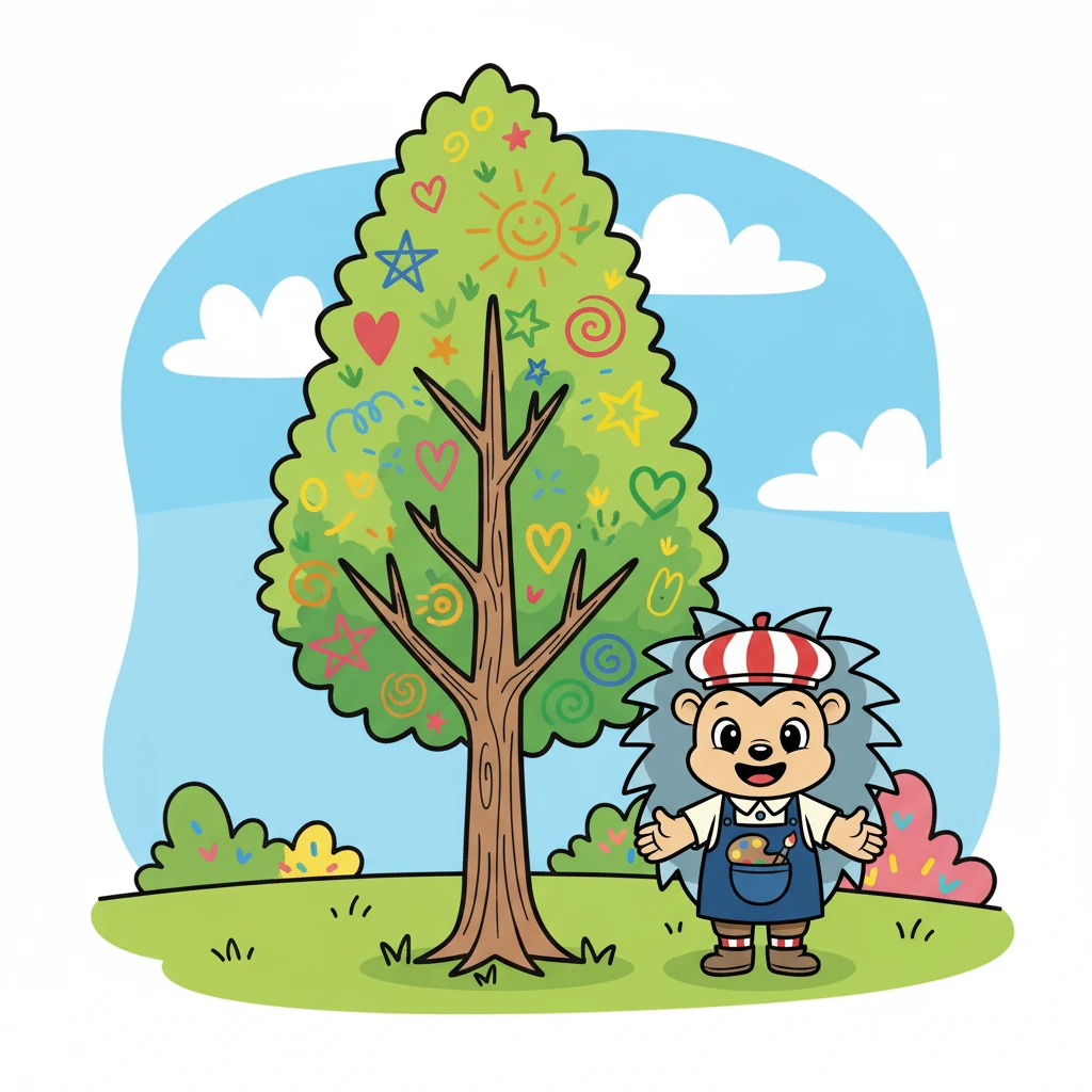 En regardant leur dessin, ils réalisèrent qu'ils avaient créé plus qu'un simple arbre. Ils avaient créé un symbole de leur amitié. Ils rirent et se promirent de toujours dessiner ensemble.