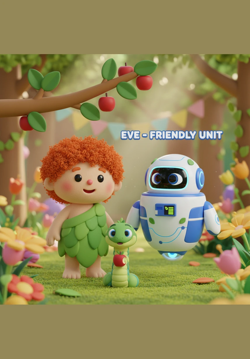 Adam and Eve explore the wonders of Eden together, hand in hand, discovering hidden waterfalls and tasting the sweetest fruits. They live in a state of perfect peace, surrounded by the whispers of the wind and the song of the earth. Everything they could ever need is provided for them in this sacred sanctuary.