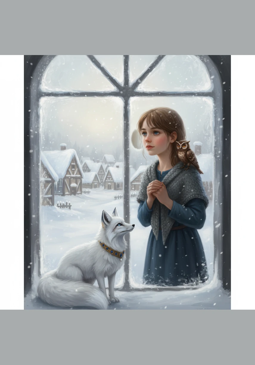 Eva lived in a village where the snow never melted and the sun was a pale, distant memory. She spent her days looking out her frosted window, dreaming of the colors her grandmother described in old stories. Every rooftop was heavy with white powder, and the world hummed with a quiet, icy breath.