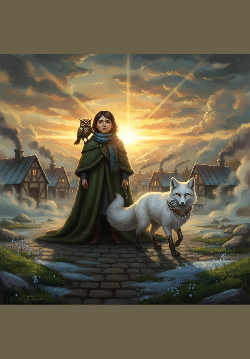 Eva returned to her village as the first real sunrise in a hundred years painted the sky in streaks of pink and orange. People stepped out of their houses, blinking in the beautiful light and shedding their heavy winter coats. The snow was retreating, revealing the rich, dark soil of the earth beneath.