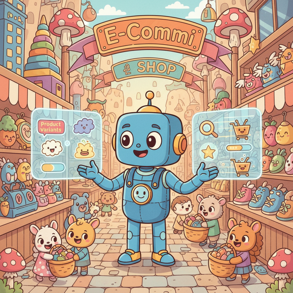 Next, E-Commi created the Shop page, a bustling marketplace with a wide variety of items. He learned about product variants and filters, ensuring an easy and enjoyable shopping experience for everyone.