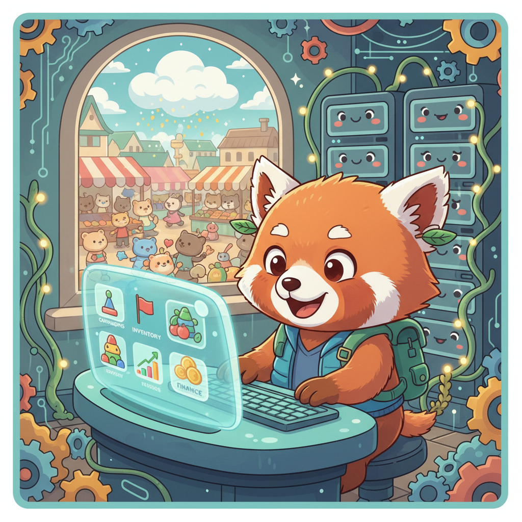 E-Commi accessed the Admin CMS, a powerful tool to manage the store. He learned about campaigns, inventory, and finance, seeing how the business thrived based on his efforts.