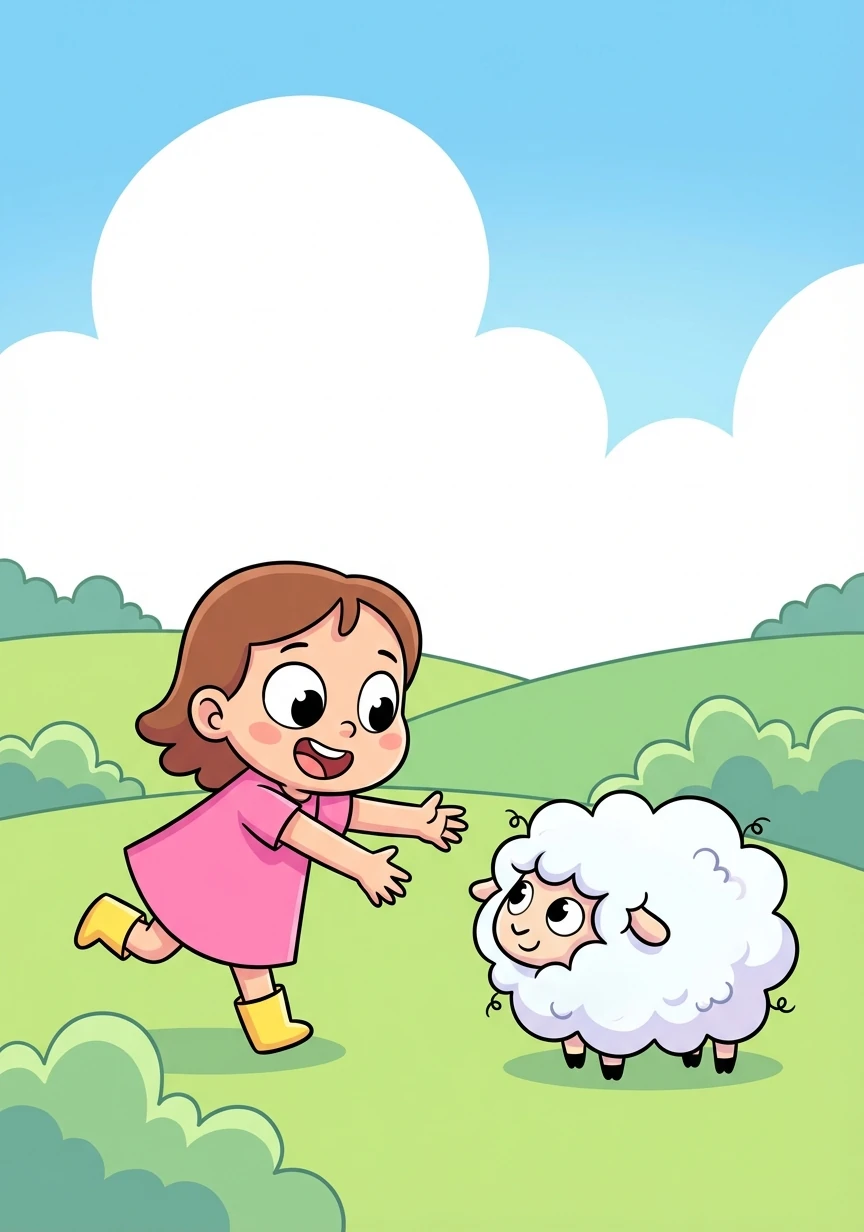 Next, they watched a fluffy sheep. It looked like a walking cloud because it had such thick, white wool. It was small and adorable, and Lily wanted to give it a hug.