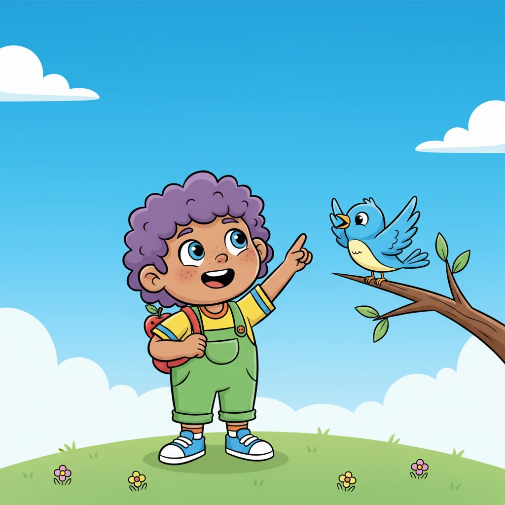 The friendly bluebird chirped again and then gracefully gestured with its wing towards the vast, open blue sky above them. Sprunki looked up, amazed by the endless, beautiful expanse of blue stretching out far and wide. It was such a calming and lovely color.