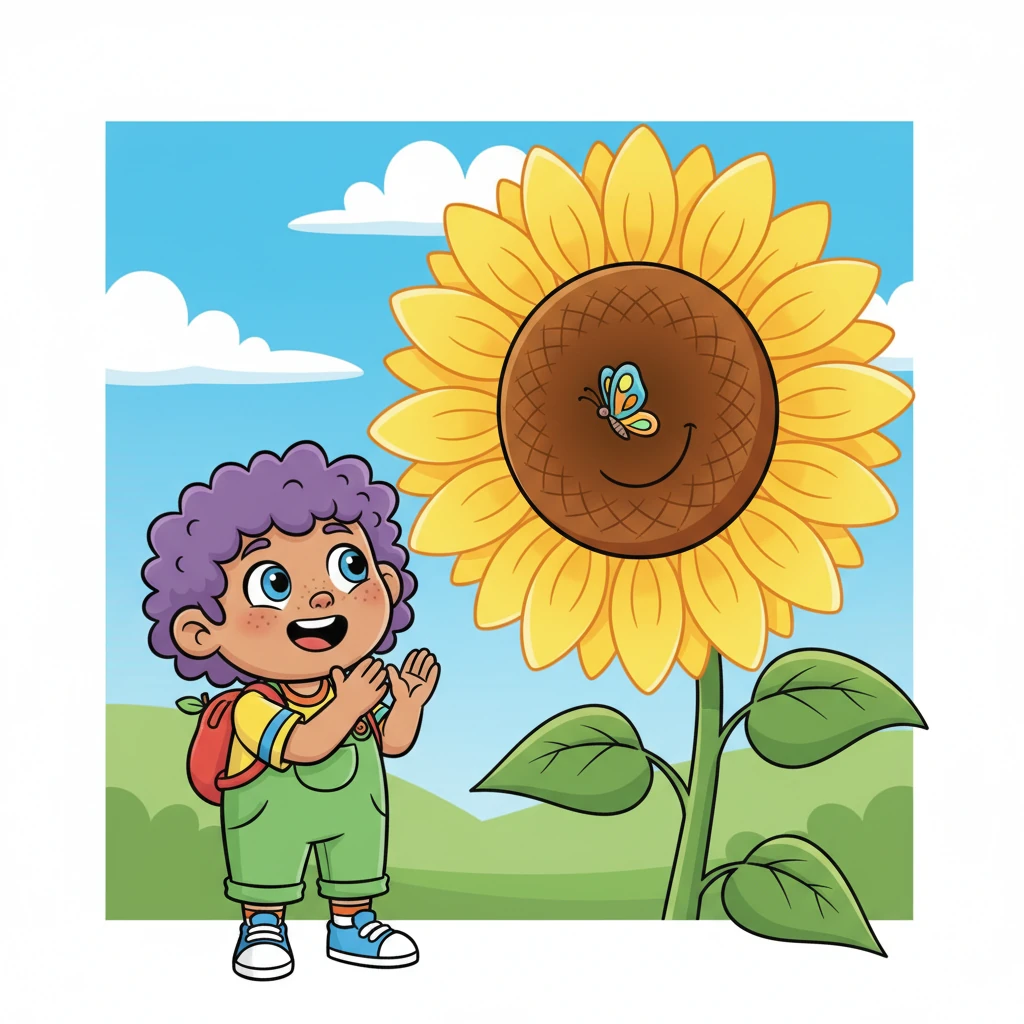 The playful butterfly then landed softly on a giant, cheerful yellow sunflower, its petals radiating warmth and happiness. It showed Sprunki the bright, sunny yellow color, which seemed to glow with pure joy. Sprunki clapped their little hands with excitement.