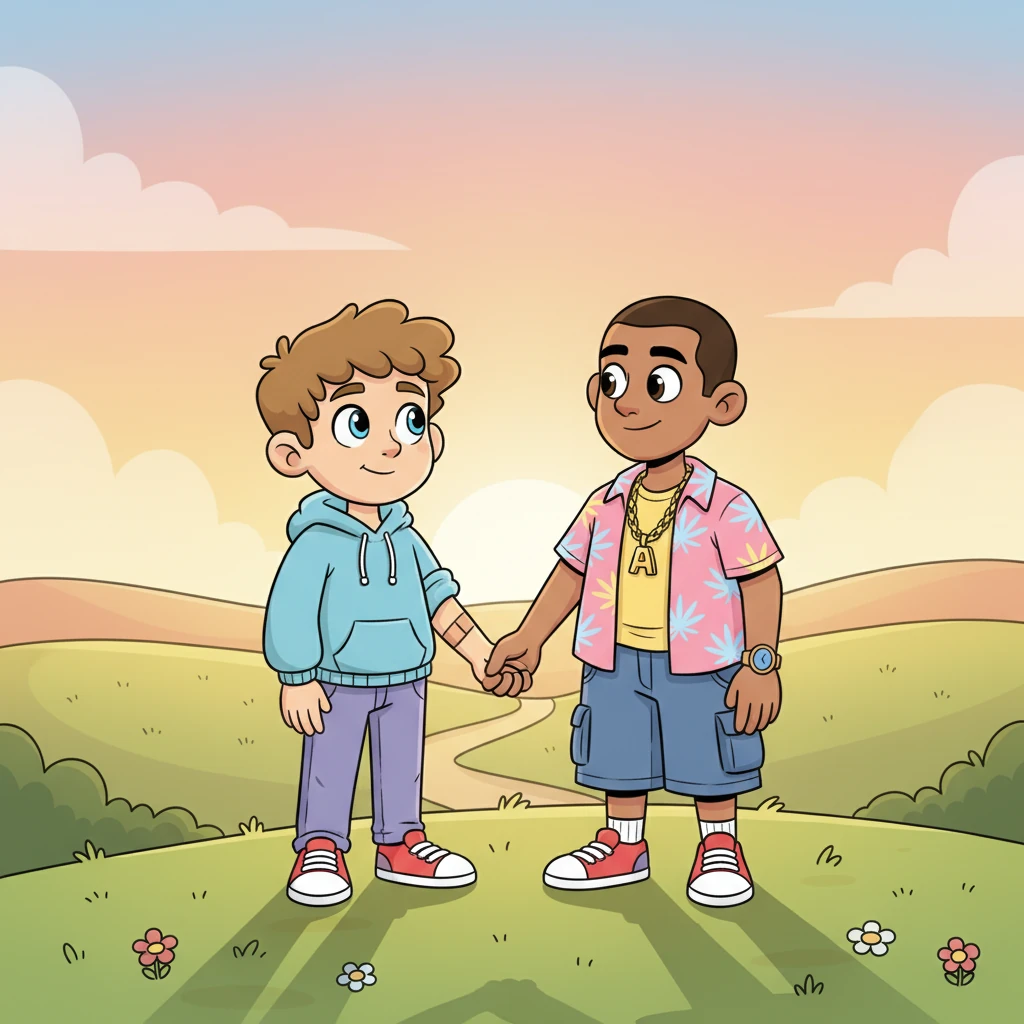 Après une nuit de discussions intenses, Valerio, bien que blessé, voit la sincérité dans les yeux d'Alessio et décide de lui faire confiance. Alessio promet de tout faire pour se libérer de son passé et construire une vie honnête avec Valerio. Ils se tiennent la main, un serment silencieux d'un nouveau départ.