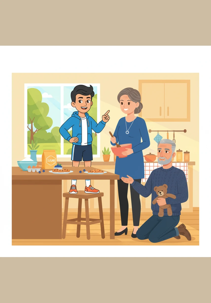In the afternoon, the kitchen is filled with the delicious aroma of fresh vegetables. Ali stands by his mother’s side, helping her stir a large pot of healthy vegetable soup for the family dinner.