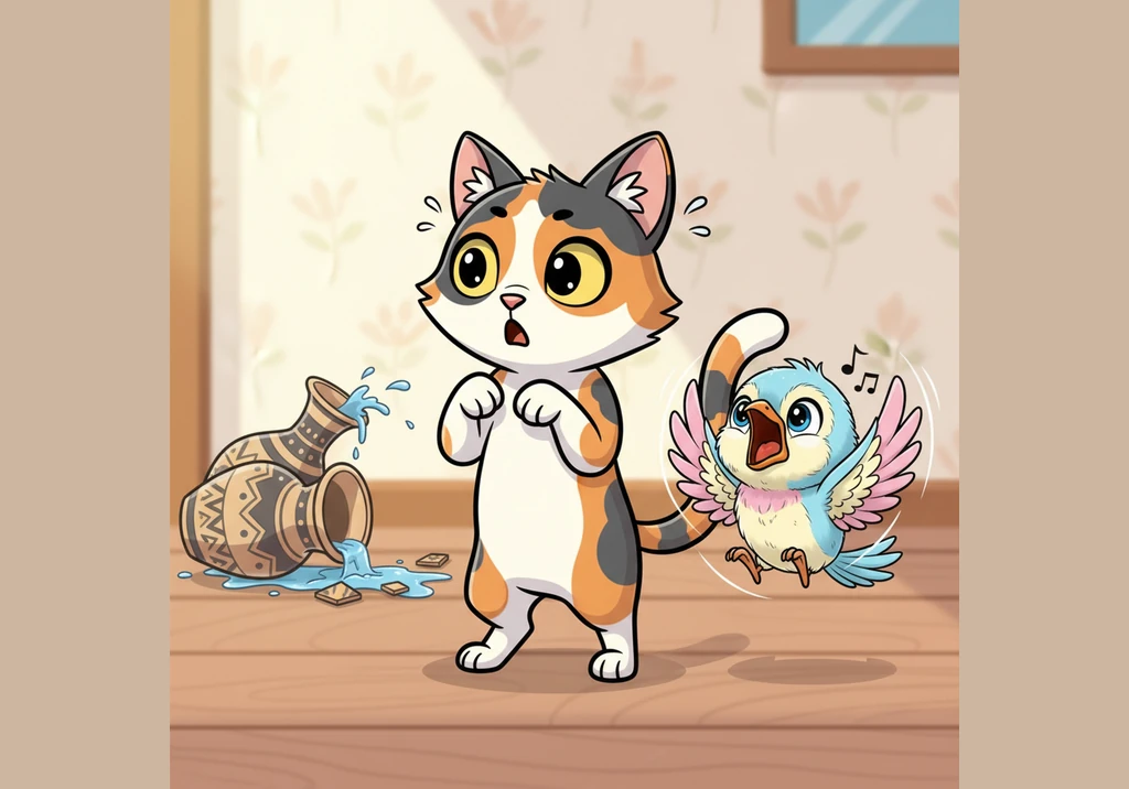 The sharp crinkle of a snack bag echoes from the kitchen, and Macy’s ears twitch with excitement as she prepares to dash across the wooden floor.