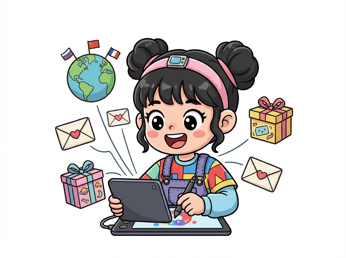 艾米的设计越来越受欢迎。 她开始接到来自世界各地的客户的订单。