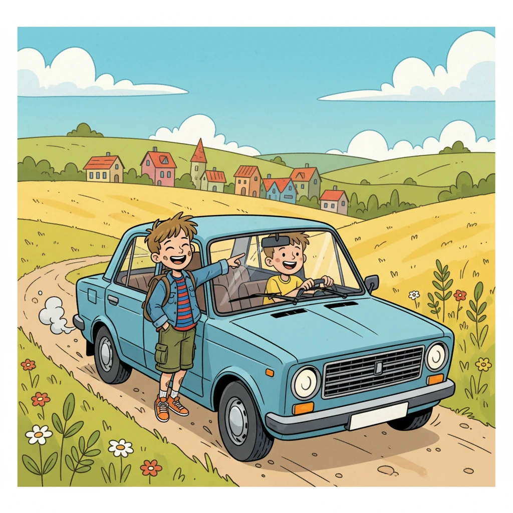 Die ersten Kilometer waren holprig. Der Lada stotterte und knatterte, aber die beiden Jungen lachten. Sie fuhren durch sonnendurchflutete Landschaften, vorbei an Feldern und kleinen Dörfern. Die Welt öffnete sich ihnen.