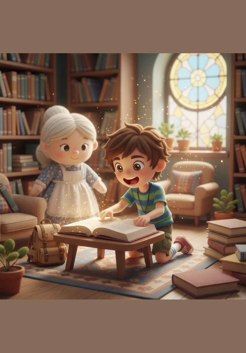 On Tuesday, Ben found himself in a library where the books seemed to hum with life and the stories were waiting to be told. He carefully followed the ink on the pages with his finger, shouting with joy when the words finally began to make sense.