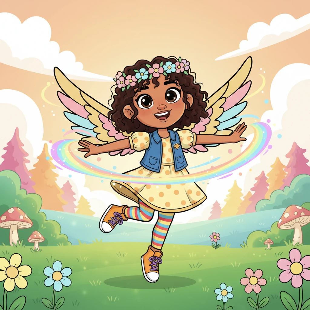 From that day on, Lumi danced through life, a beacon of happiness and wonder. Her laughter was contagious, her spirit bright, and she showed everyone that even the quietest moments can lead to the most beautiful, colorful awakenings.