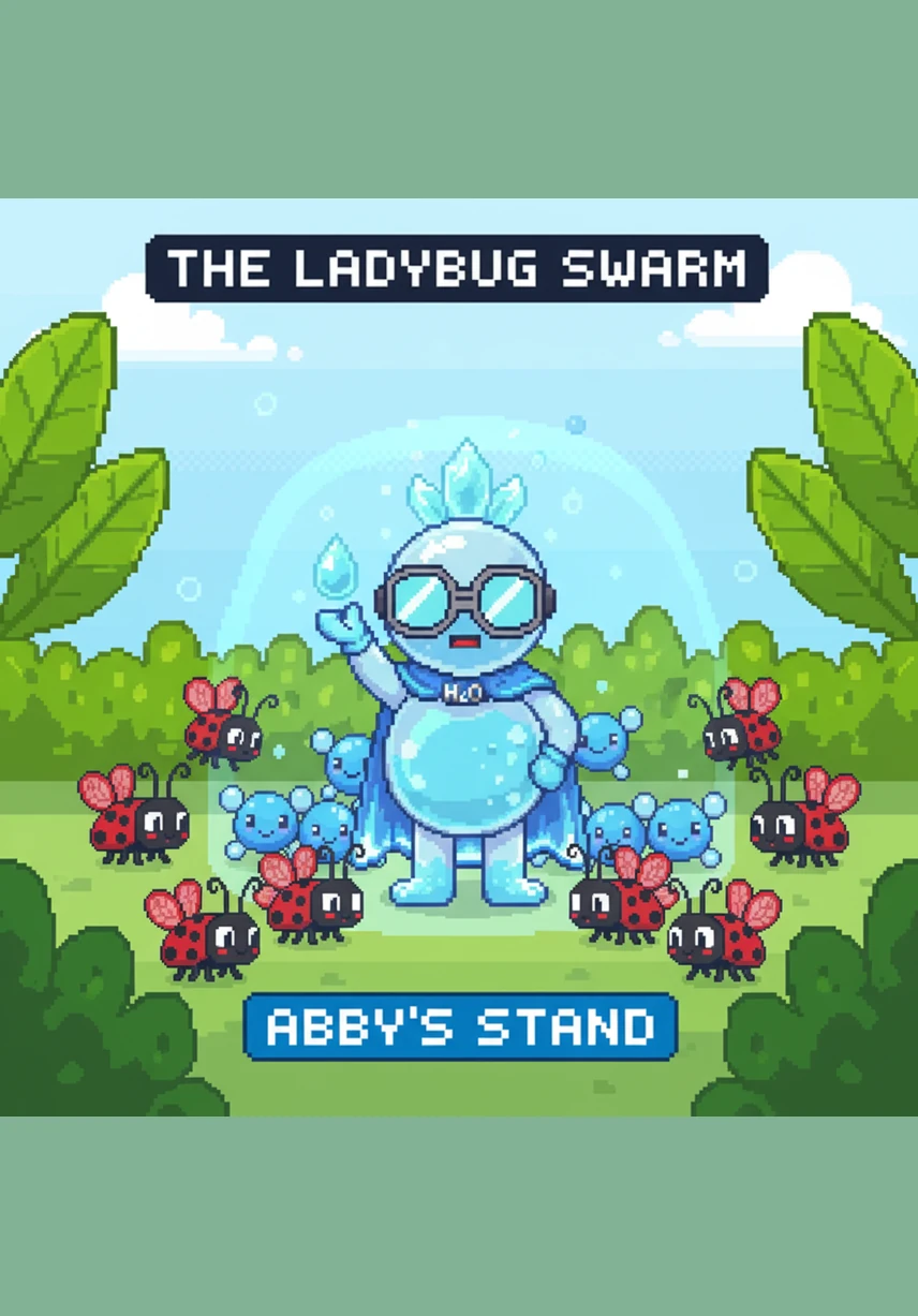 Suddenly, Abby and her friends begin to fall from the sky as cool, refreshing raindrops. She tumbles through the air, watching the green world below get closer and closer with every second.