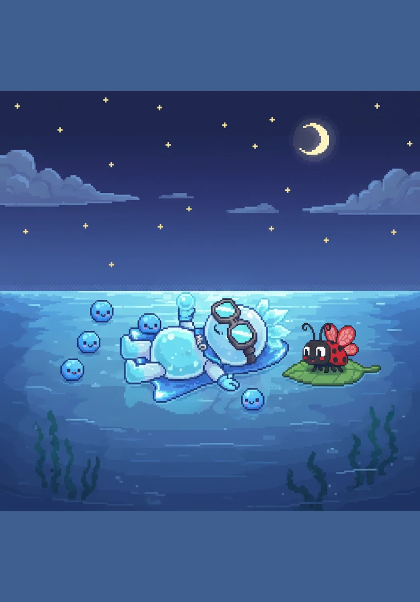 As the stars begin to twinkle above the sea, Abby rests on the surface of the water, dreaming of her next adventure. She knows that whenever the sun shines bright, her magical journey through the water cycle will begin all over again.