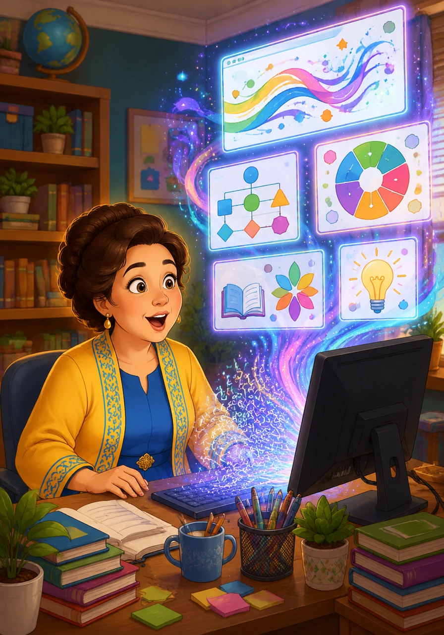 Slowly, the magic began to unfold as complex AI tools transformed raw text into vibrant, beautifully structured educational slides with just a few clicks. Elena stared in absolute awe at the colorful imagery flashing across her screen, realizing that a process that once took days now took mere moments.