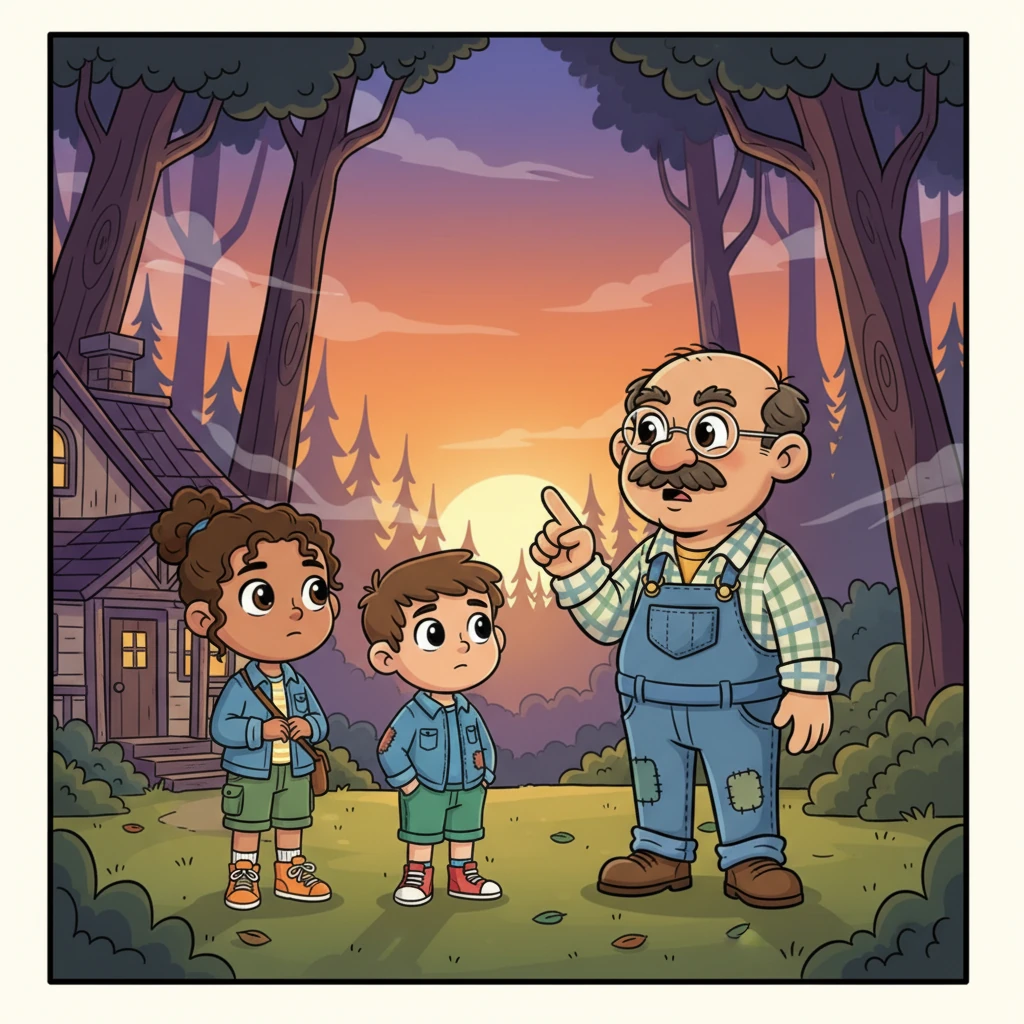 The adventurous brothers were staying with their kind but stern Uncle Ron for the summer, whose house sat right at the edge of the sprawling woods. With a wag of his finger and a deep rumble in his voice, he warned them never, ever to go into the dark, whispering forest at night.